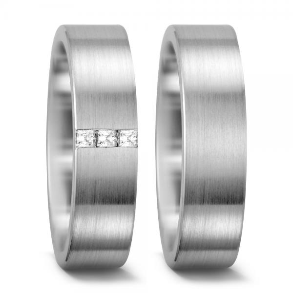 Weidner Trauringe Weissgold 62136 + 72136